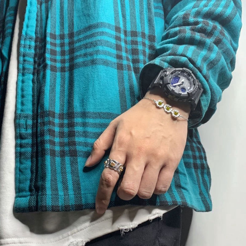 Nhẫn Đeo Tay Đính Đá Kim Cương Không Phai Phong Cách Retro 23183