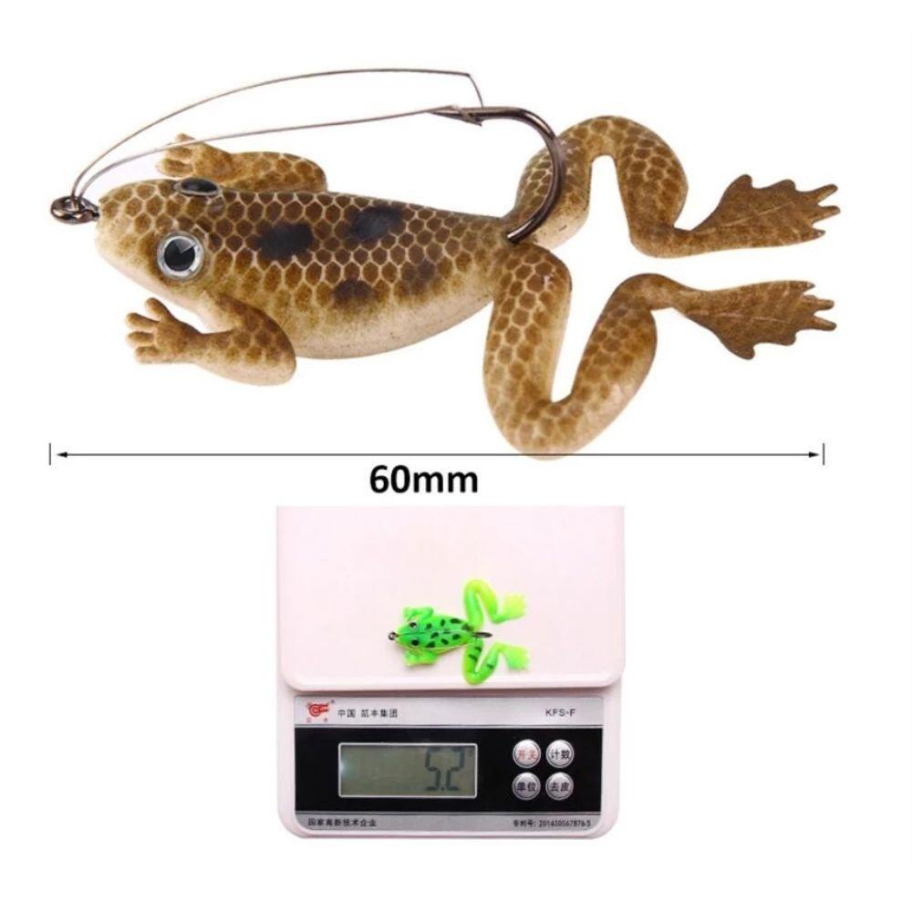 ZAIJIE24 Mồi Câu Cá Giả Bằng Cao Su Hình Ếch Sống Động 5.2g / 6cm