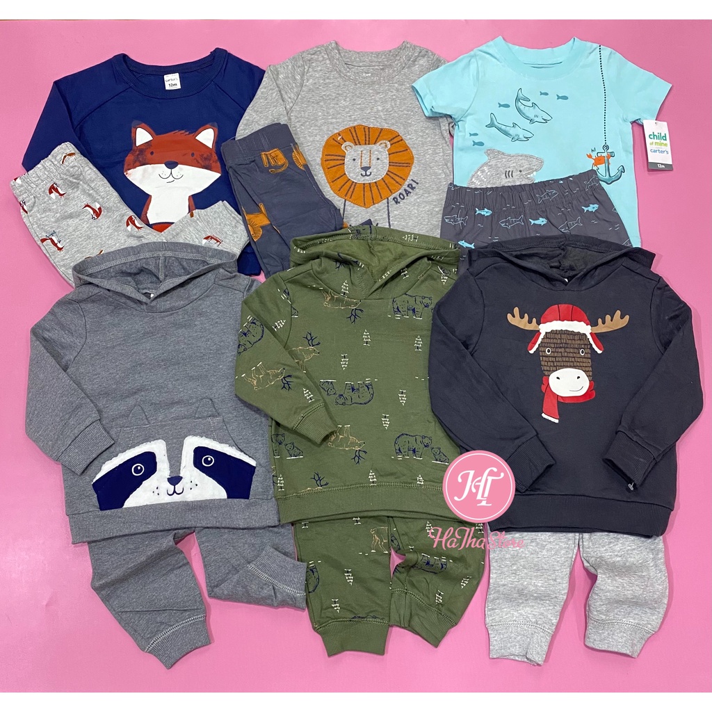 Set C'4RT£R áo thun và quần dài cho bé trai (6-19kg)