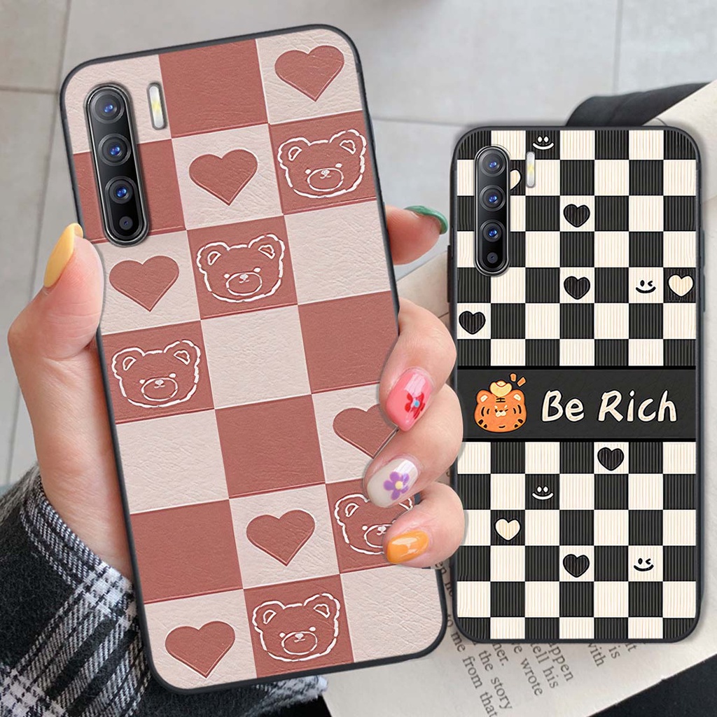 Ốp Oppo Reno3 / Reno3 Pro / Reno 3 gấu Bear rick caro vuông thời trang siêu đẹp