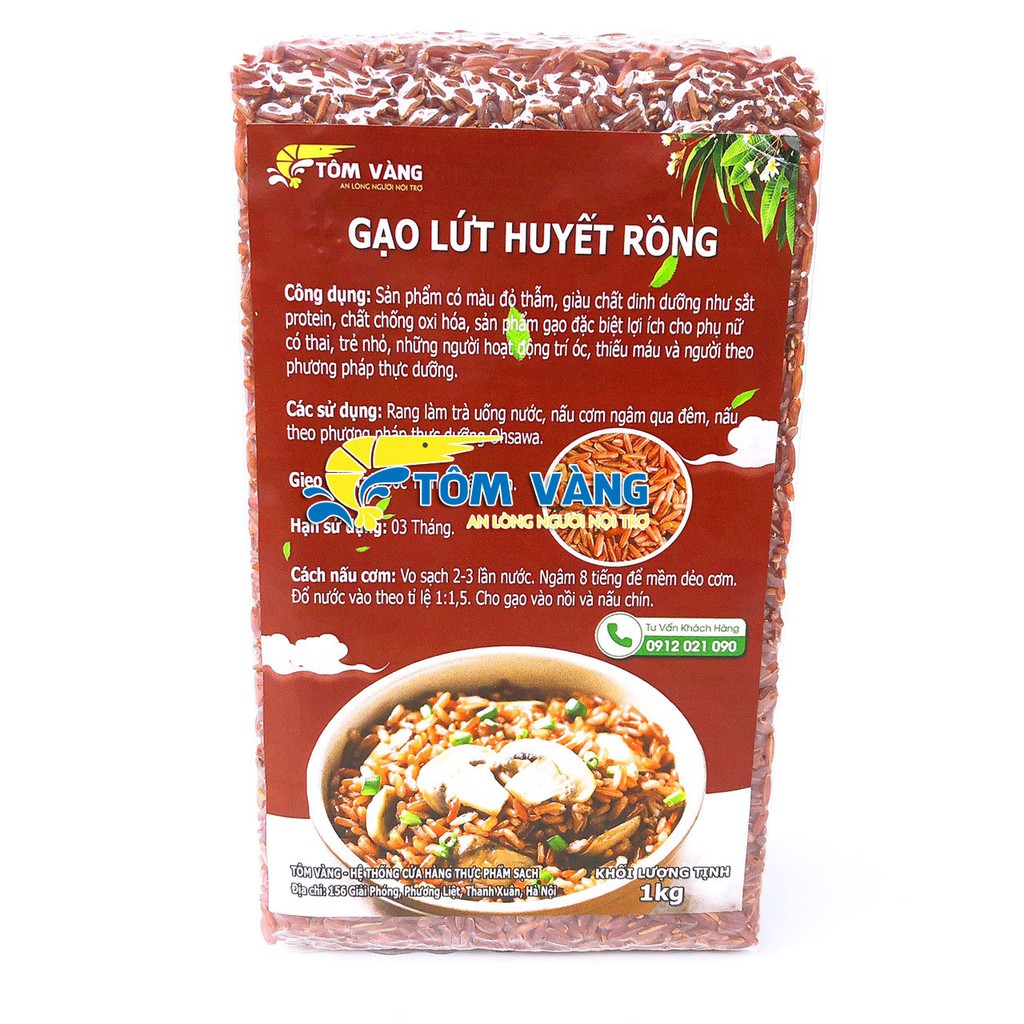 Gạo Lứt - Bún Lứt 1kg - Tôm Vàng