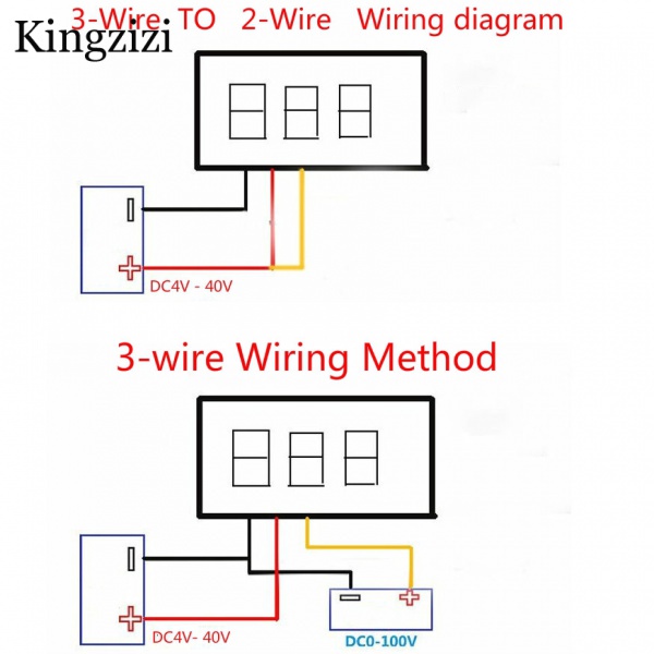 Vôn Kế Kỹ Thuật Số 3 Dây 0.28 inch DC 0-100V Có Màn Hình LED