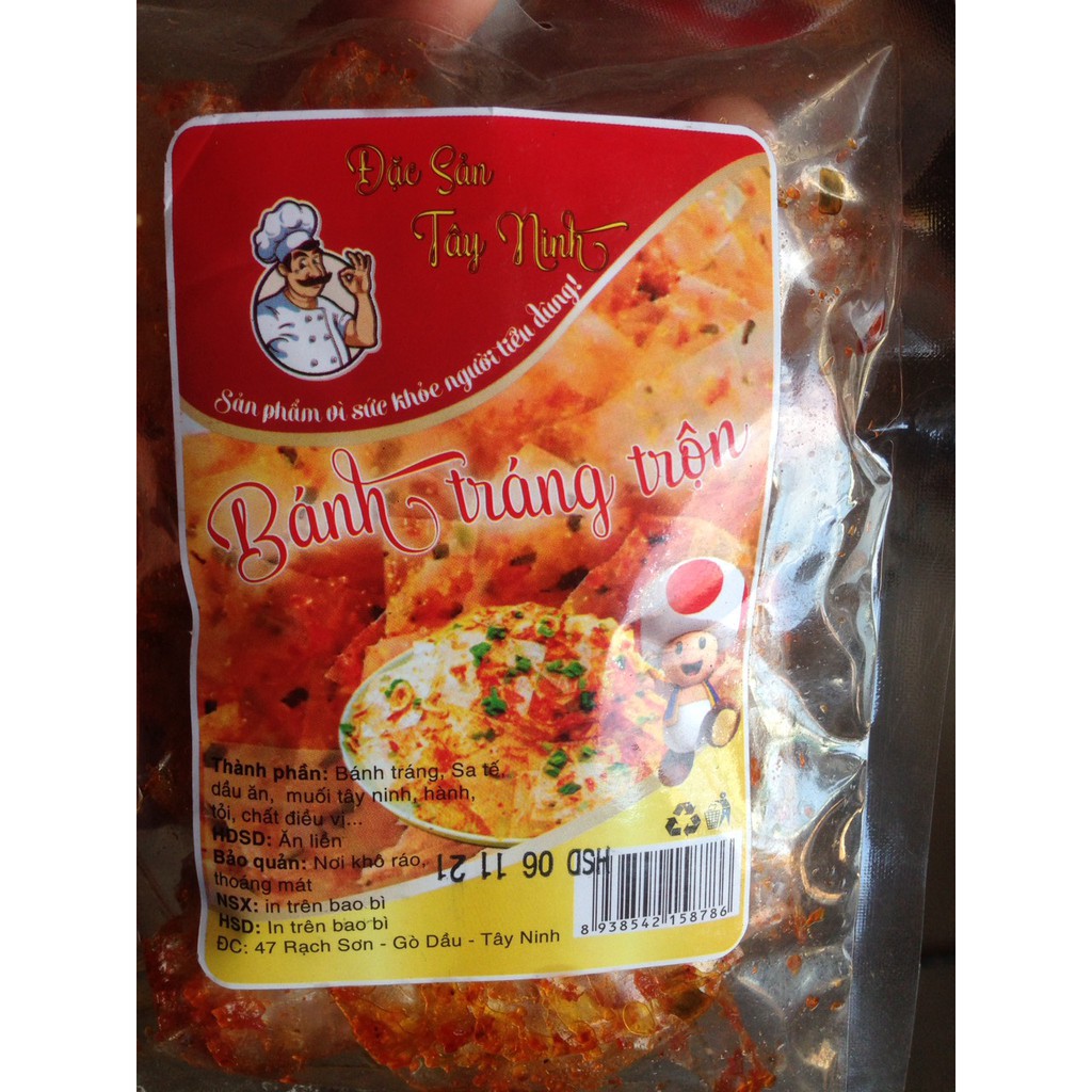 Bánh tráng trộn tôm hành Tây Ninh siêu ngon loại gói đóng sẵn