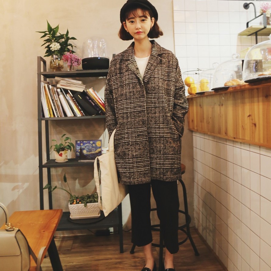Áo khoác dạ kẻ sọc hàng order