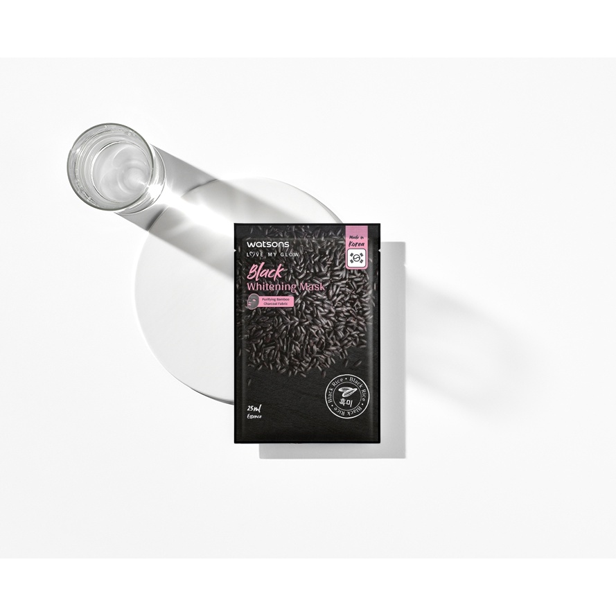 Mặt Nạ Watsons Black Whitening Mask Black Rice Dưỡng Trắng Da 25ml
