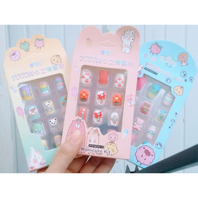 HÀNG MỚI VỀ - Bộ Dán Móng Tay Nổi 3D Cho Bé Gái Xinh Xắn - Ngộ Ngĩnh - Đáng Yêu