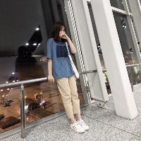 Quần kaki nữ suông cạp chun