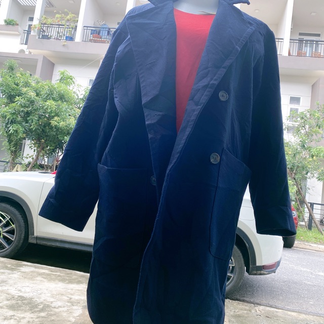 Áo khoát dạ dáng dài màu xanh combo 10