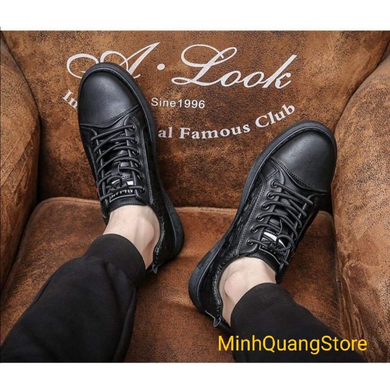 Giày Nam Da Bò Vân Cá Sấu - Fullboxx ( MinhQuangStore)