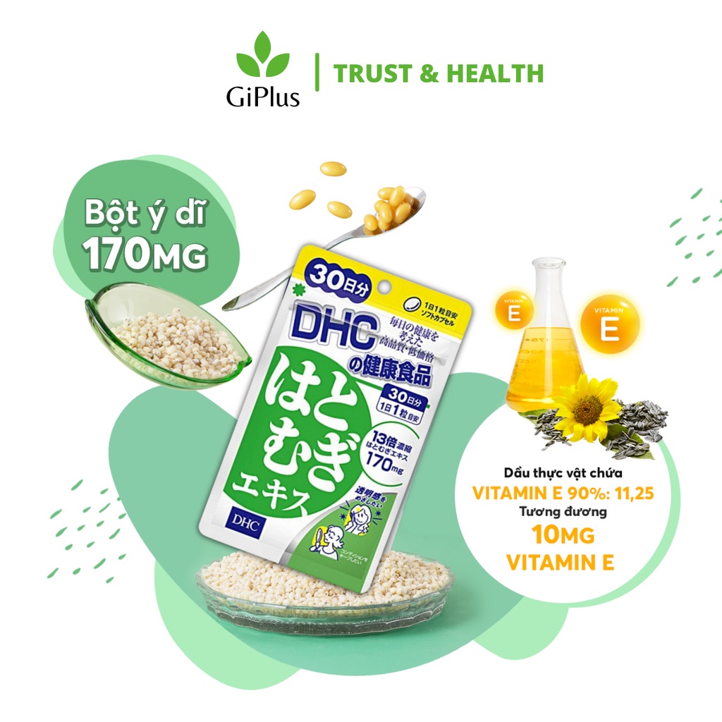 Viên Uống Hỗ Trợ Sáng Da Giảm Thâm Nám DHC Adlay Extract 30 Ngày (30 viên/Gói)