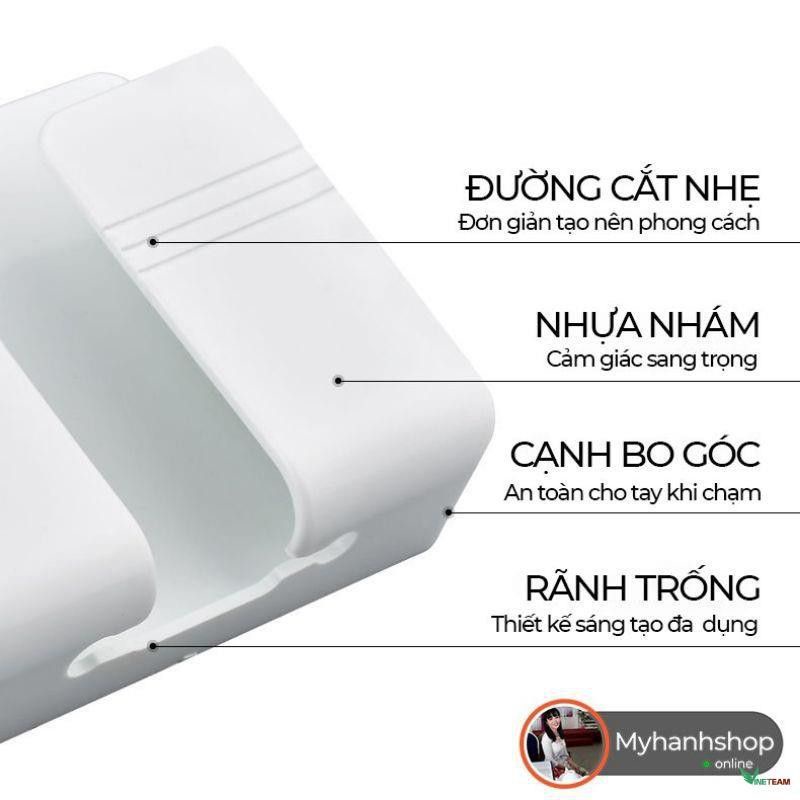 Giá Dán Tường Để Remote, Sạc Điện Thoại Và Đồ Dùng Cá Nhân, Nhựa Bền.