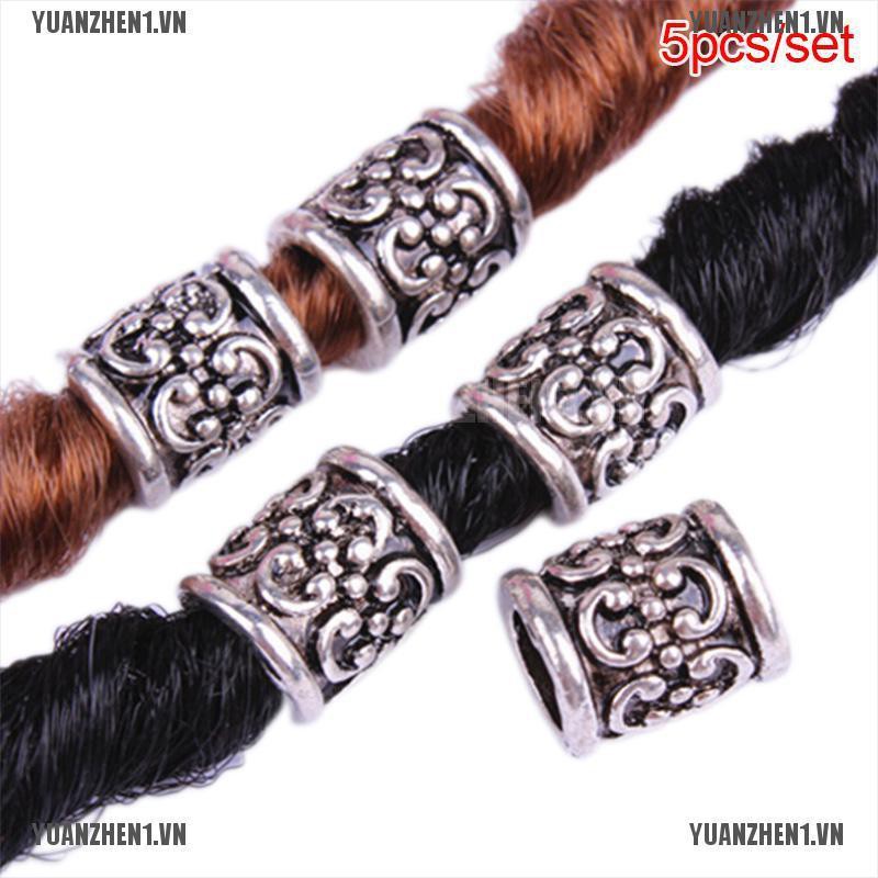Set 5 Hạt Xỏ Lỗ Bằng Hợp Kim Phong Cách Viking Cổ Điển