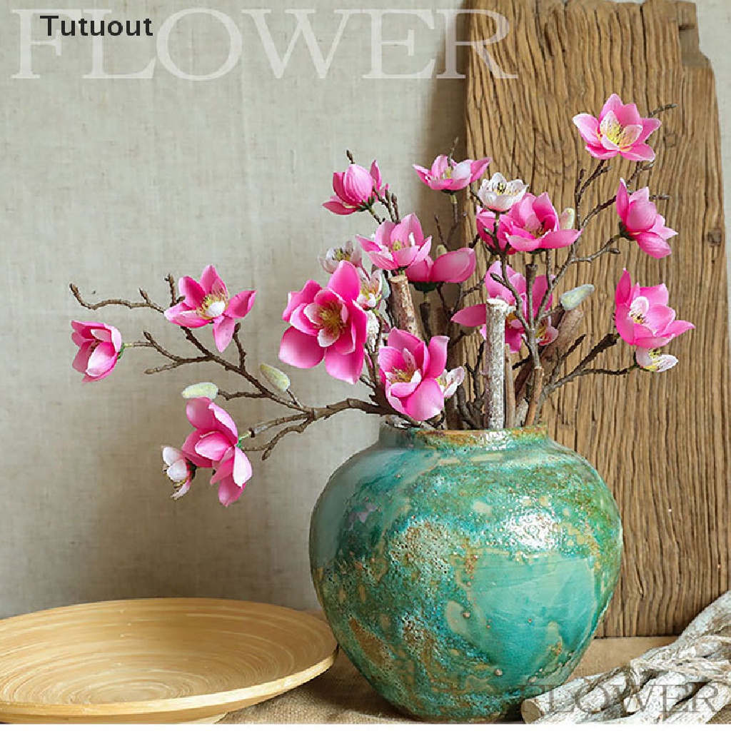 Nhánh hoa mộc lan giả sinh động như thật dùng trang trí tùy chọn màu sắc