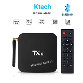 Android tivi box tx6 bản dual wifi , bluetooth - 4g ram và 32g bộ nhớ chip công nghệ cao allwinner h6