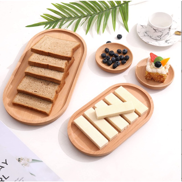 Thớt khay gỗ decor chụp ảnh trang trí nhiều mẫu ( Phụ kiện chụp ảnh đĩa gỗ )