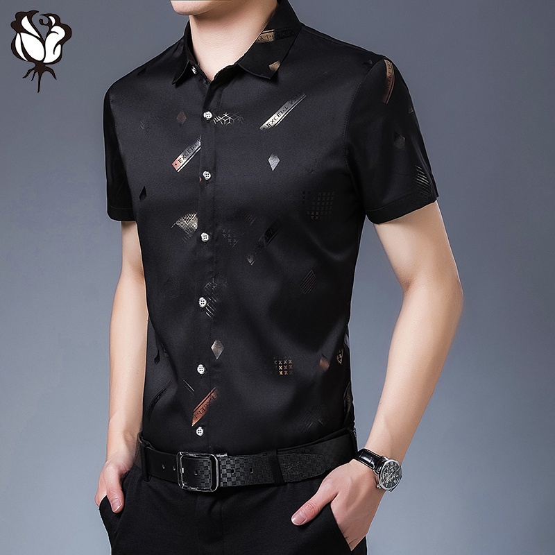 Áo Sơ Mi Tay Ngắn Họa Tiết Hoa Phong Cách Hàn Quốc Thời Trang Hè Cho Nam | BigBuy360 - bigbuy360.vn