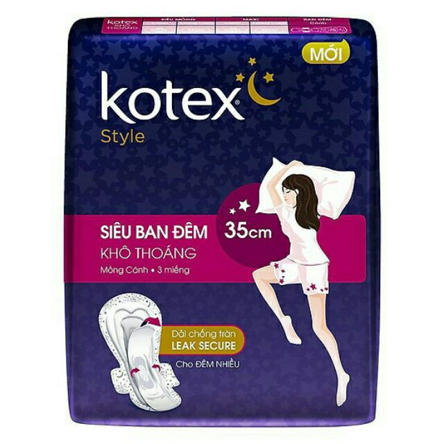 Gói 2 miếng bvs kotex ban đêm 35cm