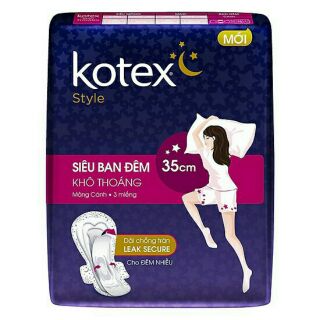 Gói 2 miếng bvs kotex ban đêm 35cm