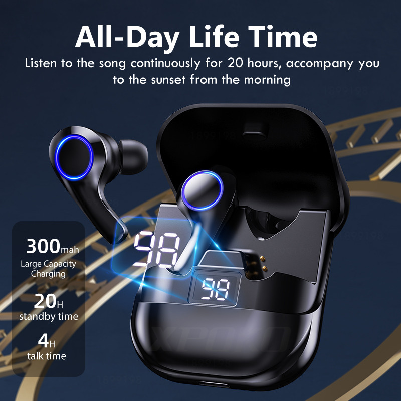 Tai Nghe Bluetooth Không Dây 9d Chống Nước Kèm Mic Cho Android