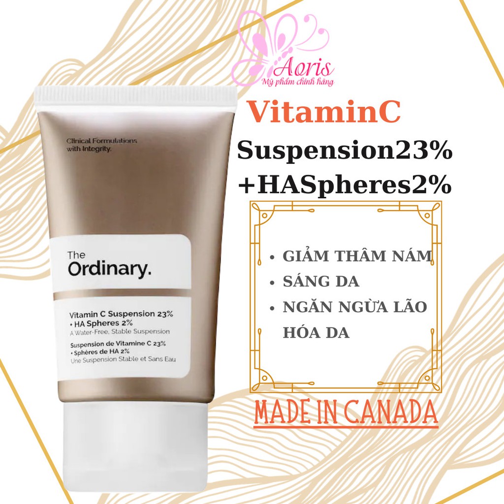 [CANADA- Full Bill] Kem dưỡng sáng da Vitamin C Suspension 23% + HA Spheres 2%- Kem Dưỡng The Ordinary làm sáng  da 30ml | BigBuy360 - bigbuy360.vn