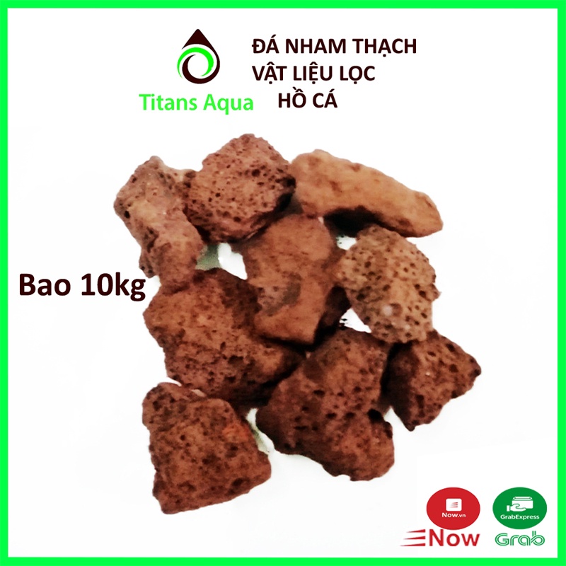 Bao 10kg ĐÁ NHAM THẠCH ĐỎ - ĐÁ LỌC - VẬT LIỆU LỌC HỒ CÁ - SIZE 2-4cm