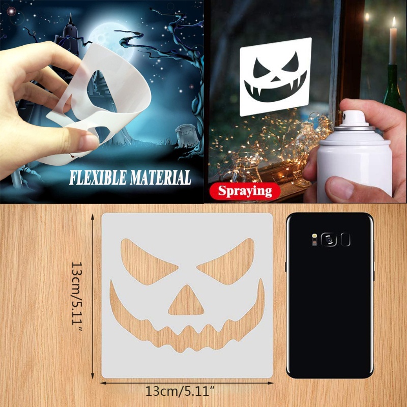 Bộ 25 Khuôn Vẽ Hình Bí Ngô Halloween Thú Vị