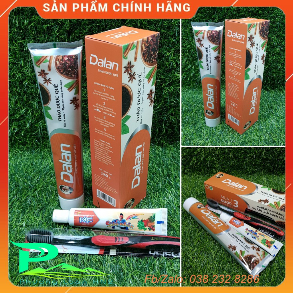 Kem đánh răng Dạ Lan thảo dược Quế 180g KM Bàn chải &amp; Kem trẻ em