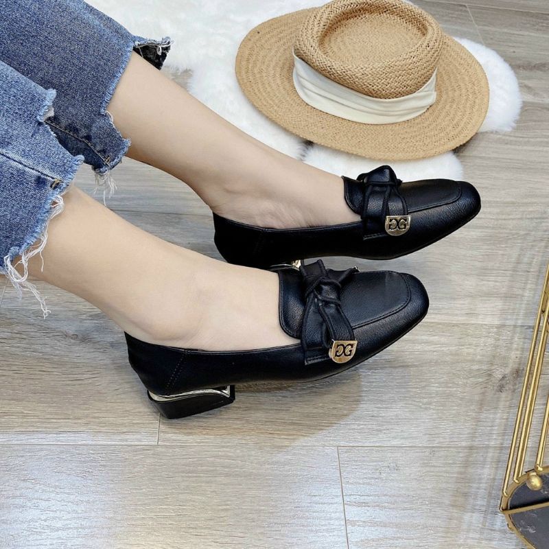 giày búp bê đế 2cm đinh nơ gc