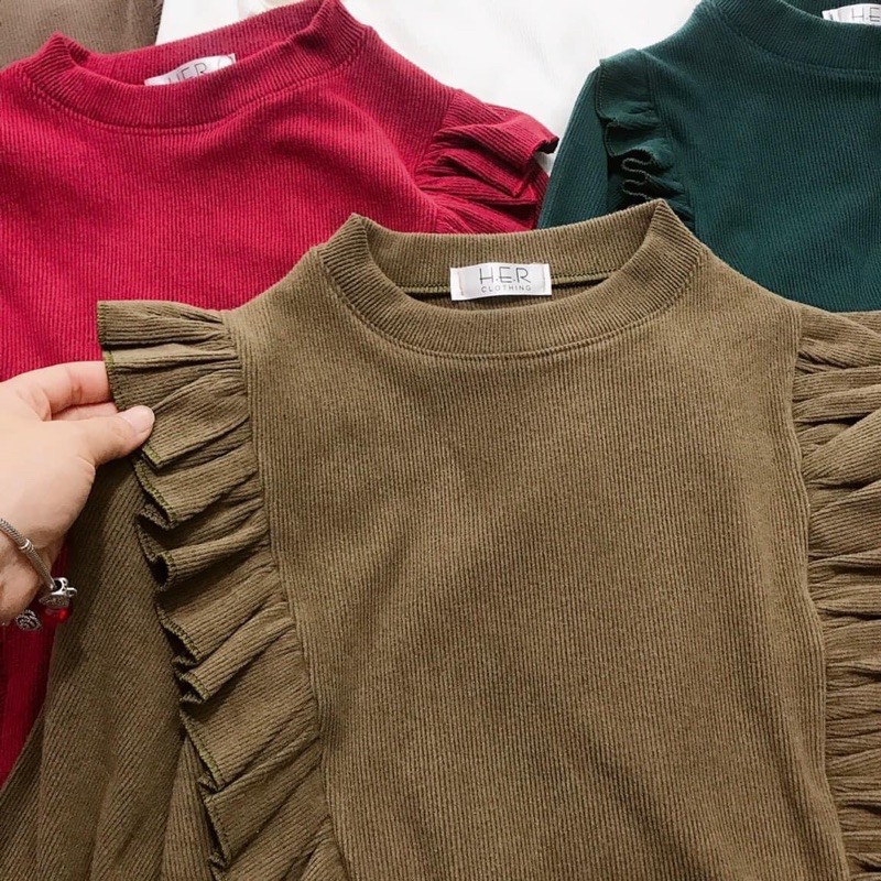 Áo len tăm vai bèo nhiều màu sắc | BigBuy360 - bigbuy360.vn