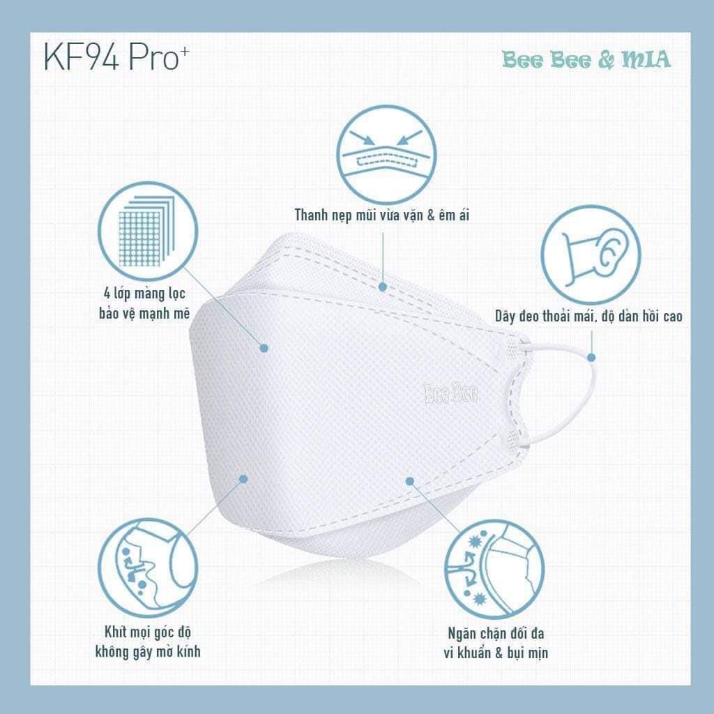 Khẩu trang 4D cao cấp tiêu chuẩn xuất HQ KF94 Pro+ Bee & Mia | BigBuy360 - bigbuy360.vn