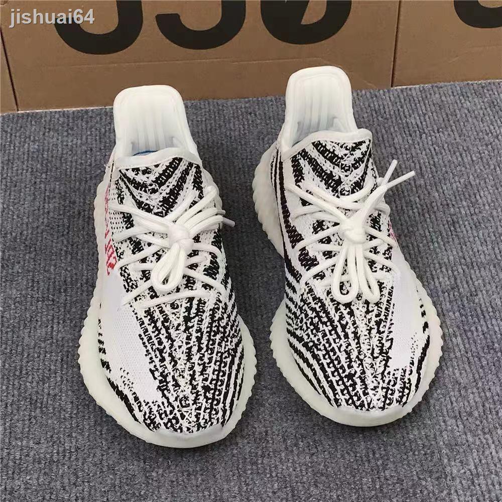 ♧✐Giày thể thao Yeezy White Zebra 350 2021 phối lưới thoáng khí cho nam