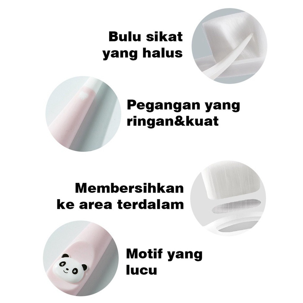 Bàn Chải Đánh Răng Bằng Silicon Mềm Hình Gấu Trúc Dễ Thương Cho Bé