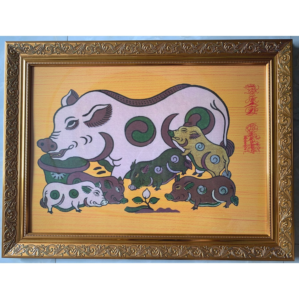 Tranh đàn lợn phong thủy