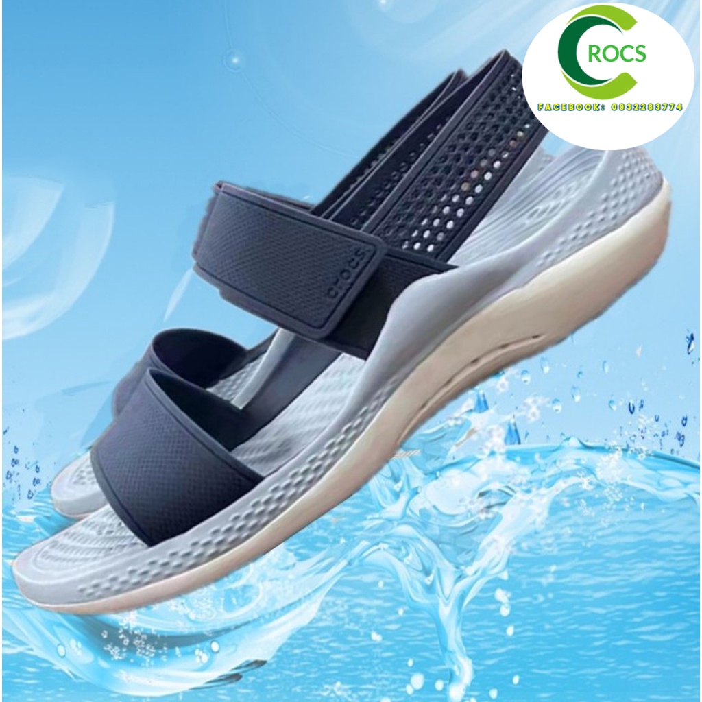 Giày sandal nhựa đi mưa chống hôi chân -Croslite-Literide 360 cho nữ màu navy
