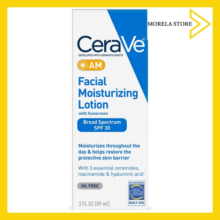 Kem dưỡng ẩm cả ngày CeraVe Facial Moisturizing Lotion AM SPF 30 với ceramides, niacinamide và hyaluronic acid 89ml