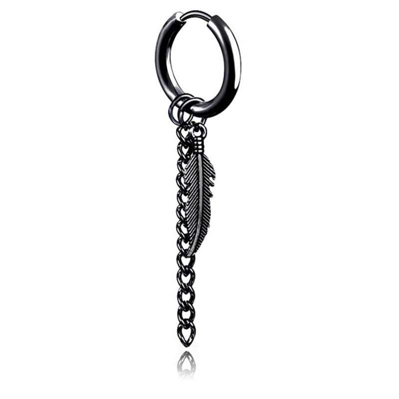 ❀❀ Bông Tai Lông Vũ DáNg DàI BằNg ThéP Titan