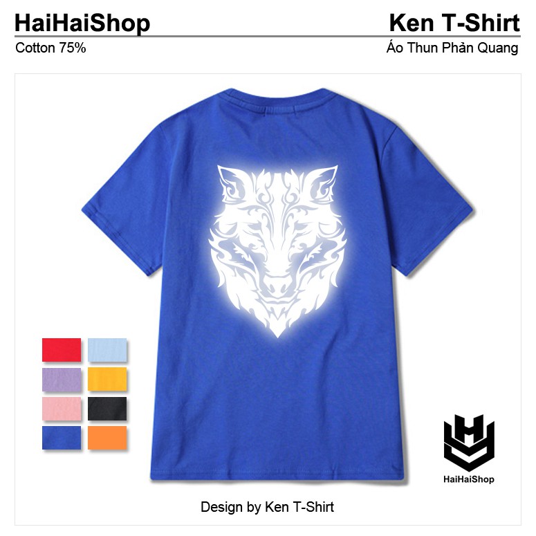 Áo Thun Phản Quang Chó Sói Hoa Văn Cotton 75%,Form Rộng Unisex,Nam Nữ Đẹp Ken T-Shirt. | BigBuy360 - bigbuy360.vn