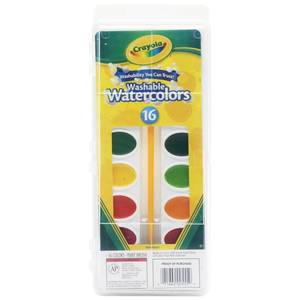 Hộp 16 Màu Nước Washable Watercolor - Crayola 530555