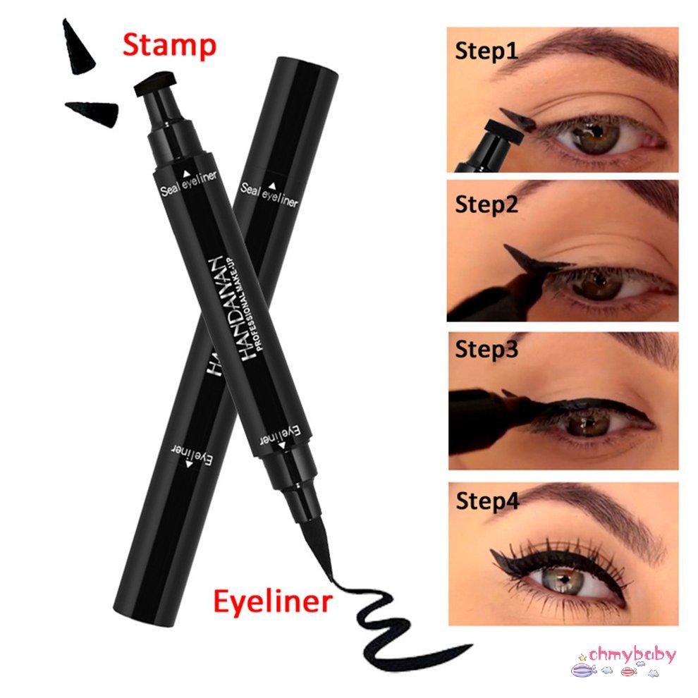 HANDAIYAN Kẻ mắt hai đầu không thấm nước Kẻ mắt đen Triangle Seal Eyeliner [8/10]