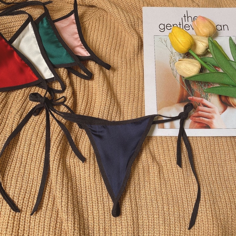 QD015 -quần lót cột dây  lọt khe lụa  viền - quần lót nữ -KELLYWANG