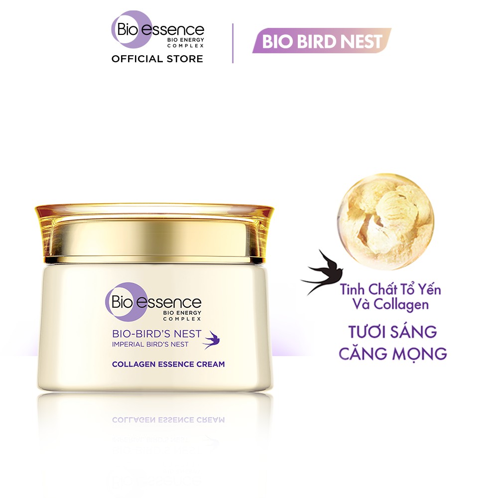 Kem dưỡng da tươi sáng căng mọng Bio-Essence Bio-Bird's Nest Collagen Essence Cream 50GR