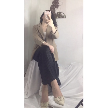 Áo khoác blazer 2 lớp nâu tây, thời trang thu đông 2021 | BigBuy360 - bigbuy360.vn