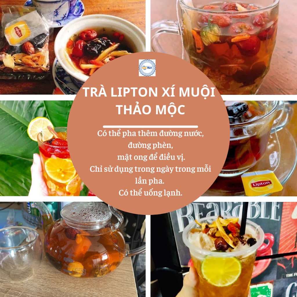 Trà Lipton xí muội thảo mộc set 10 gói thanh nhiệt giải độc