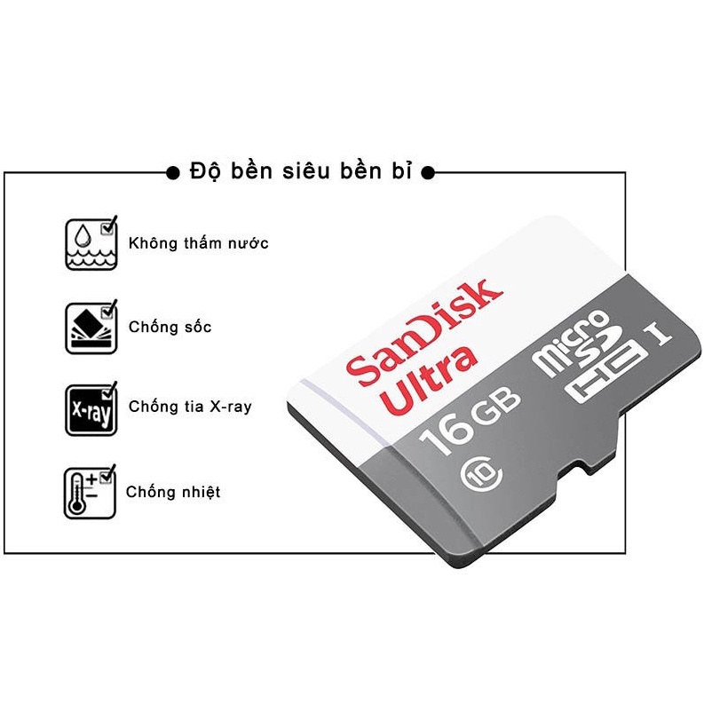 Thẻ nhớ Micro SD 8gb 16gb SANDISK class 10 tốc độ cao dùng cho điện thoại camera loa máy ảnh - SATOPA | BigBuy360 - bigbuy360.vn