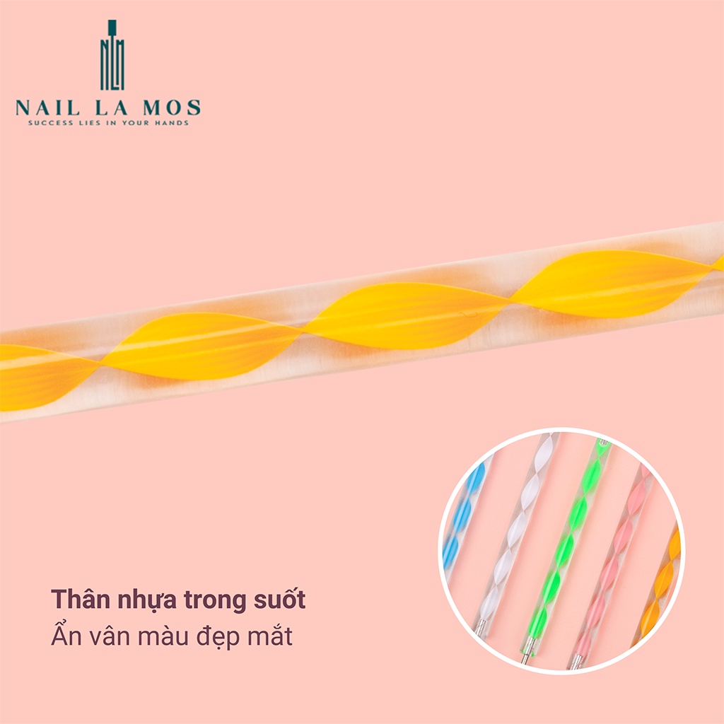 Set 5 cọ chấm bi đủ size  - Bút chấm bi vẽ nail 2 đầu chuyên dụng