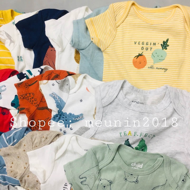 Body chip CỘC TAY hè cho bé trai bé gái cotton mềm mát (size: 3-24m)