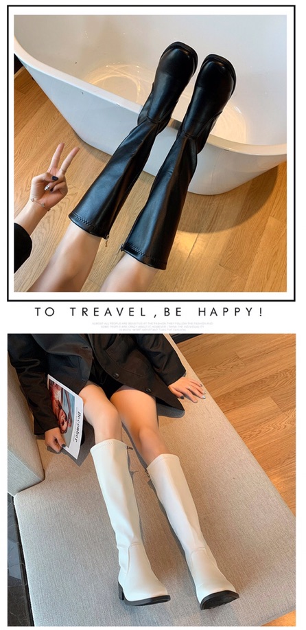 [Sẵn 35] Boots lửng Ulzzang cổ cao da trơn mềm khoá sườn gót cao 4cm | BigBuy360 - bigbuy360.vn