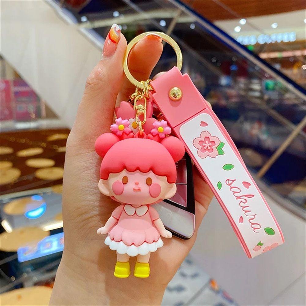 IVORY Móc Khóa Đồ trang trí Nhân Vật Nữ Sakura Dùng Trang Trí Túi Xách / Móc Khóa