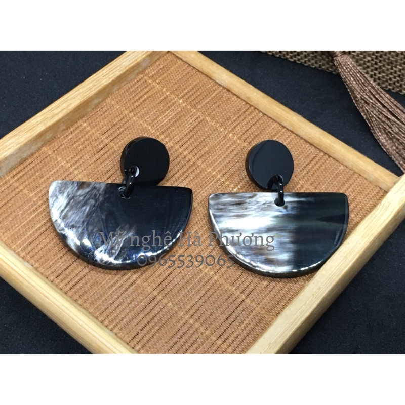 Bông tai, khuyên tai sừng trâu tự nhiên, sang trọng, quý phái