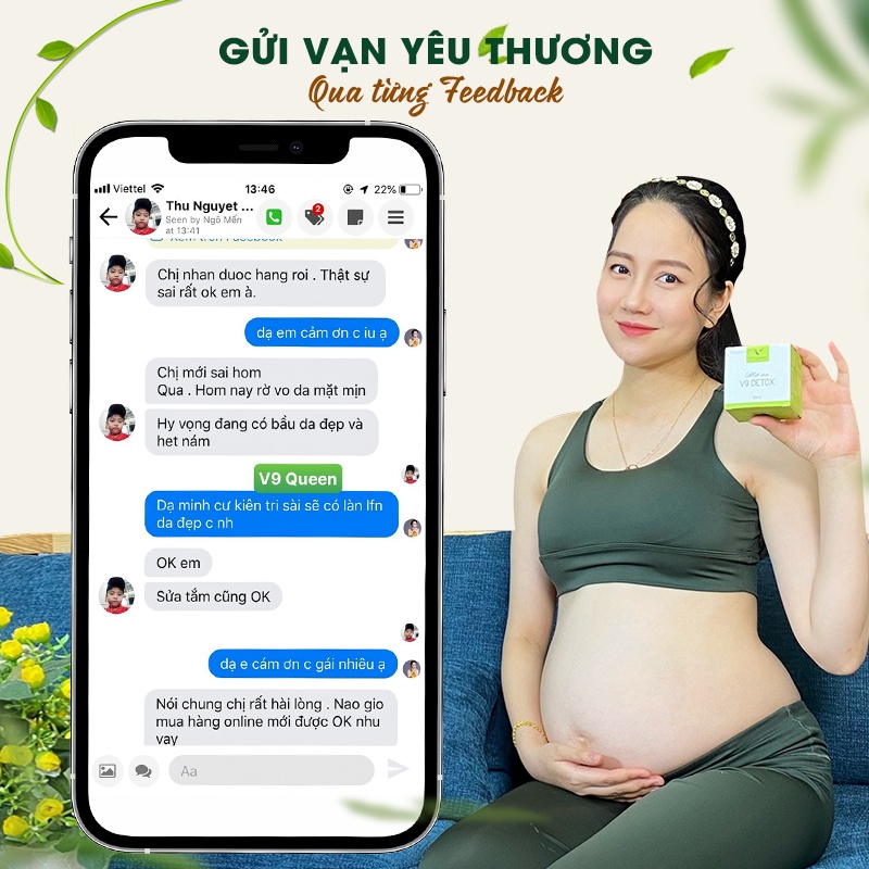 Bộ 4 mỹ phẩm cho bà bầu V9Queen, mờ thâm nám tàn nhang dưỡng trắng da ngăn ngừa lão hóa